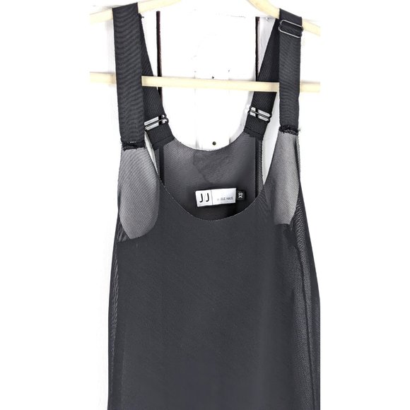 JJ by Julie Haus sheer black stretch mesh net teddy lingerie slip negligee - Picture 7 of 8